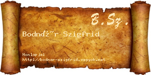 Bodnár Szigfrid névjegykártya