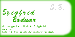 szigfrid bodnar business card